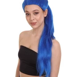 HPO Snger Womens Wig | Blond Pop Star One Side Ponytail Celebrity Wig | Premium Breathable Capless Cap