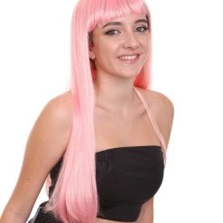 HPO Long Bob Womens Wig | Fancy Party Event Ready Halloween Wig (Lots Of Color Options) | Premium Breathable Capless Cap