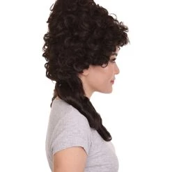 HPO Women's Womens 18th Century Colonial Lady Wig | Dark Brown Historical Wigs