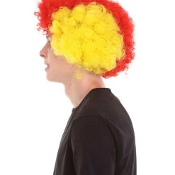 FLAGWIGS Sport Afro Fun Wig Collection | Jumbo Red Yellow Wig