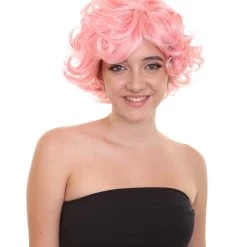 HPO Men's Pink Womens Wig | Coral Pink TV/Movie Party Ready Fancy Cosplay Halloween Wig | Premium Breathable Capless Cap