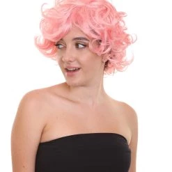 HPO Men's Pink Womens Wig | Coral Pink TV/Movie Party Ready Fancy Cosplay Halloween Wig | Premium Breathable Capless Cap
