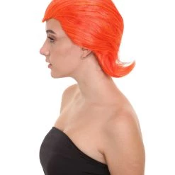 HPO Women's Supervillain Womens Wig | Orange Sexy Cosplay Party Halloween Wig | Premium Breathable Capless Cap
