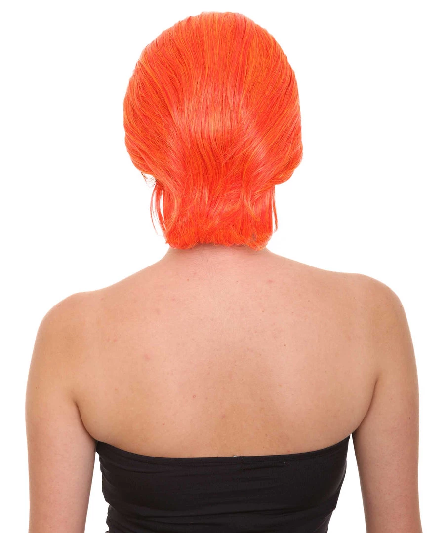 HPO Women's Supervillain Womens Wig | Orange Sexy Cosplay Party Halloween Wig | Premium Breathable Capless Cap
