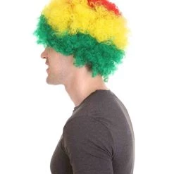 FLAGWIGS Sport Afro Fun Wig Collection | Jumbo Red Yellow Wig