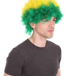 FLAGWIGS Sport Afro Fun Wig Collection | Jumbo Red Yellow Wig