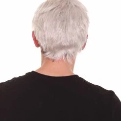 HPO Men's Fantasy Adventure Wig | White Grey Wigs | Premium Breathable Capless Cap