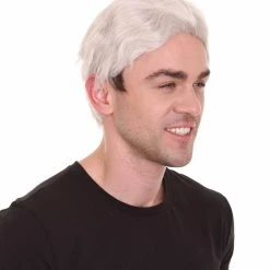 HPO Men's Fantasy Adventure Wig | White Grey Wigs | Premium Breathable Capless Cap