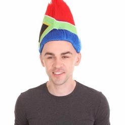 FLAGWIGS Men's Flag Troll Wig | Cosplay Halloween Wig | Premium Breathable Capless Cap