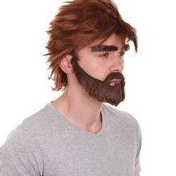 HPO Men's TV Movie Character Wig | Burgundy Wigs | Premium Breathable Capless Cap