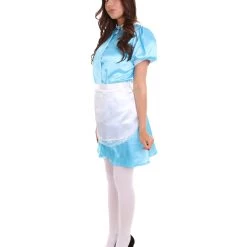 HPO Adult Women's French Apron Maid Uniform Costume | Lake Blue Cosplay Costume
