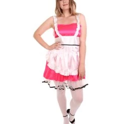 HPO Adult Women's Sexy French Maid Uniform Costume | Dark Pink Cosplay Costume