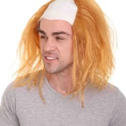 HPO Scary Bald Brown Mens Clown Wig | Cosplay Halloween Wig