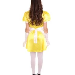 HPO Adult Women's French Apron Maid Uniform Costume | Yellow Cosplay Costume