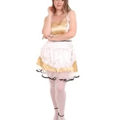 HPO Adult Women's Sexy French Maid Uniform Costume | Golden Cosplay Costume