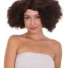 HPO Women's Fashion Afro Unisex Wig | Black Halloween Wig | Premium Breathable Capless Cap