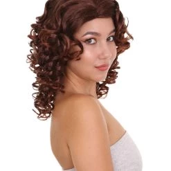 HPO Dancing Queen Womens Wig | Brown Curly Character Cosplay Halloween Wig | Premium Breathable Capless Cap Women's