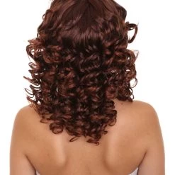 HPO Dancing Queen Womens Wig | Brown Curly Character Cosplay Halloween Wig | Premium Breathable Capless Cap Women's