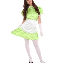 HPO Adult Women's French Apron Maid Uniform Costume | Lime Cosplay Costume