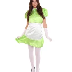 HPO Adult Women's French Apron Maid Uniform Costume | Lime Cosplay Costume