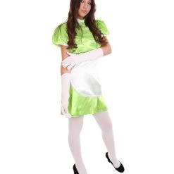 HPO Adult Women's French Apron Maid Uniform Costume | Lime Cosplay Costume