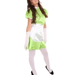 HPO Adult Women's French Apron Maid Uniform Costume | Lime Cosplay Costume