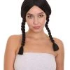 HPO Women's Native American Braided Womens Wig |Black Traditional TV/Movie Cosplay Halloween Wig | Premium Breathable Capless Cap