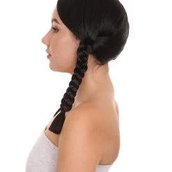 HPO Women's Native American Braided Womens Wig |Black Traditional TV/Movie Cosplay Halloween Wig | Premium Breathable Capless Cap