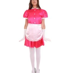 HPO Adult Women's French Apron Maid Uniform Costume | Pink Cosplay Costume