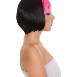 HPO Women's Pop Rainbow Bang Bob Womens Wig | Colorful Party Ready Fancy Cosplay Halloween Wig | Premium Breathable Capless Cap