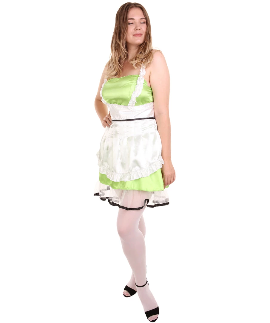 HPO Adult Women's Sexy French Maid Uniform Costume | Lime Cosplay Costume
