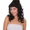 HPO Women's 60's Curly Beehive Womens Wig | Black Vintage Wig | Premium Breathable Capless Cap