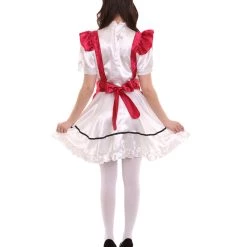 HPO Adult Women's Anime Cosplay French Maid Fancy Uniform Costume | Dark Red Cosplay Costume