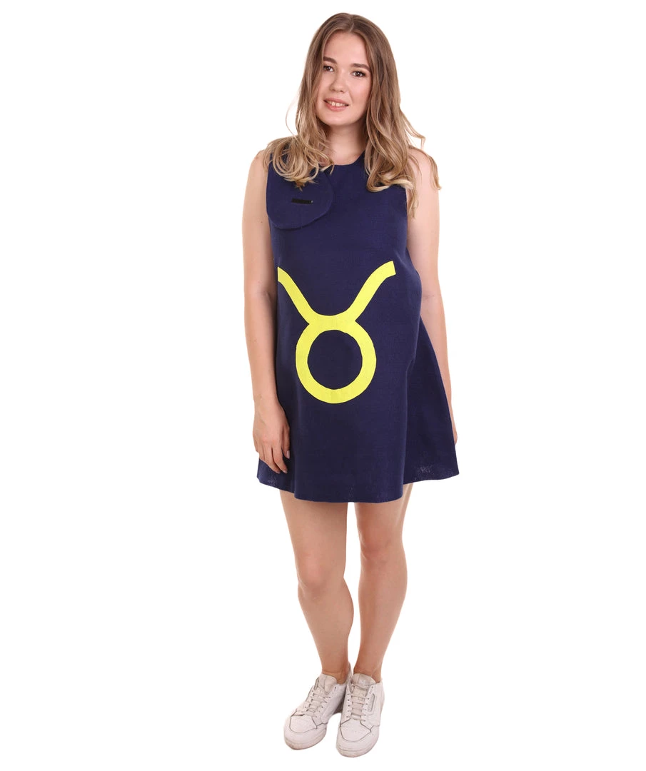 HPO Adult Women's 12 Constellation Of Taurus Party Troll Dress Costume | Blue Halloween Costume