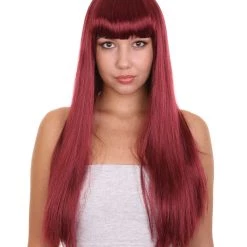HPO Long Bob Womens Wig | Fancy Party Event Ready Halloween Wig (Lots Of Color Options) | Premium Breathable Capless Cap