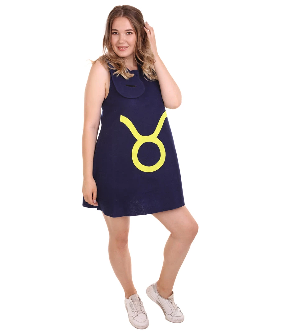 HPO Adult Women's 12 Constellation Of Taurus Party Troll Dress Costume | Blue Halloween Costume