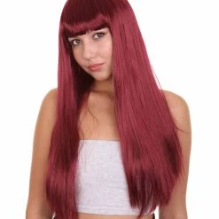 HPO Long Bob Womens Wig | Fancy Party Event Ready Halloween Wig (Lots Of Color Options) | Premium Breathable Capless Cap