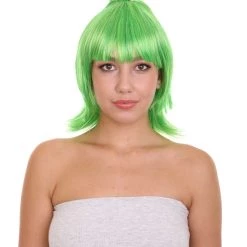 HPO Women's Monster Anime Unisex Wig | Green Sexy Cosplay Party Halloween Wig | Premium Breathable Capless Cap