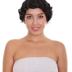 HPO 20's Flapper Womens Wig | Black Vintage Wig | Premium Breathable Capless Cap