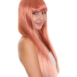 HPO Long Bob Womens Wig | Fancy Party Event Ready Halloween Wig (Lots Of Color Options) | Premium Breathable Capless Cap