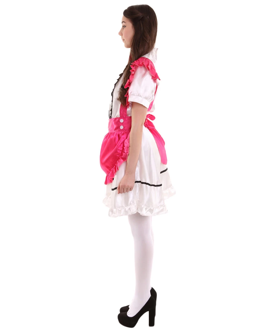 HPO Adult Women's Anime Cosplay French Maid Fancy Uniform Costume | Pink Cosplay Costume