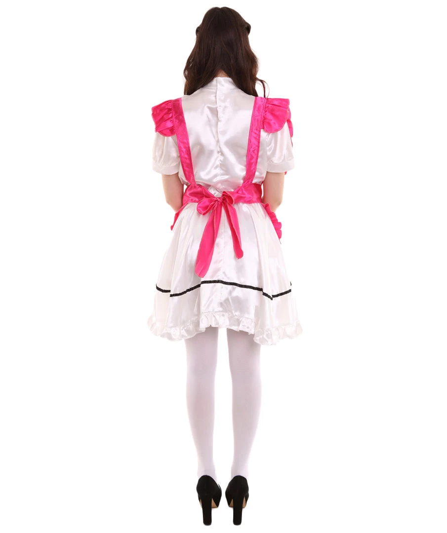 HPO Adult Women's Anime Cosplay French Maid Fancy Uniform Costume | Pink Cosplay Costume
