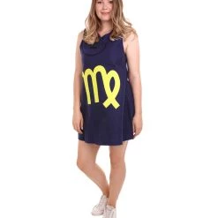 HPO Adult Women's 12 Constellation Of Virgo Party Troll Dress Costume | Blue Halloween Costume