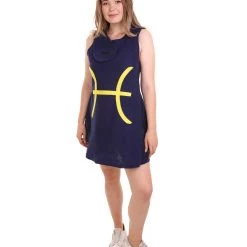 HPO Adult Women's 12 Constellation Of Pisces Party Troll Dress Costume | Blue Halloween Costume