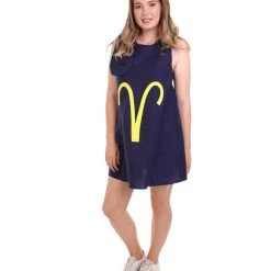 HPO Adult Women's 12 Constellation Of Aries Party Troll Dress Costume | Blue Halloween Costume