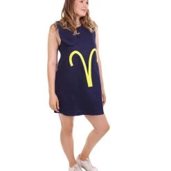 HPO Adult Women's 12 Constellation Of Aries Party Troll Dress Costume | Blue Halloween Costume