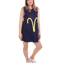 HPO Adult Women's 12 Constellation Of Aries Party Troll Dress Costume | Blue Halloween Costume