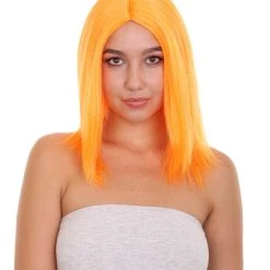 HPO Glamour Womens Wig | Orange Stage/Event Fancy Halloween Wig | Premium Breathable Capless Cap