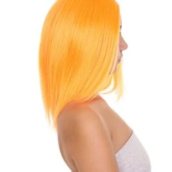 HPO Glamour Womens Wig | Orange Stage/Event Fancy Halloween Wig | Premium Breathable Capless Cap