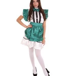 HPO Adult Women's Anime Cosplay French Maid Fancy Uniform Costume | Dark Green Cosplay Costume